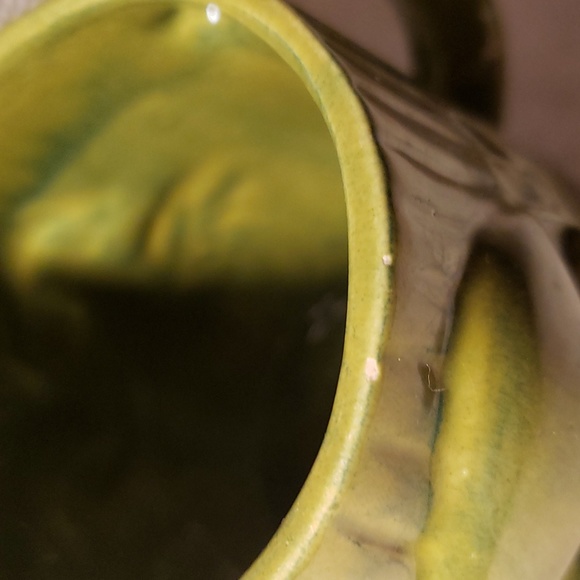 Vintage Green Mushroom Fern textured Mug 1974 Ayners - Picture 5 of 5